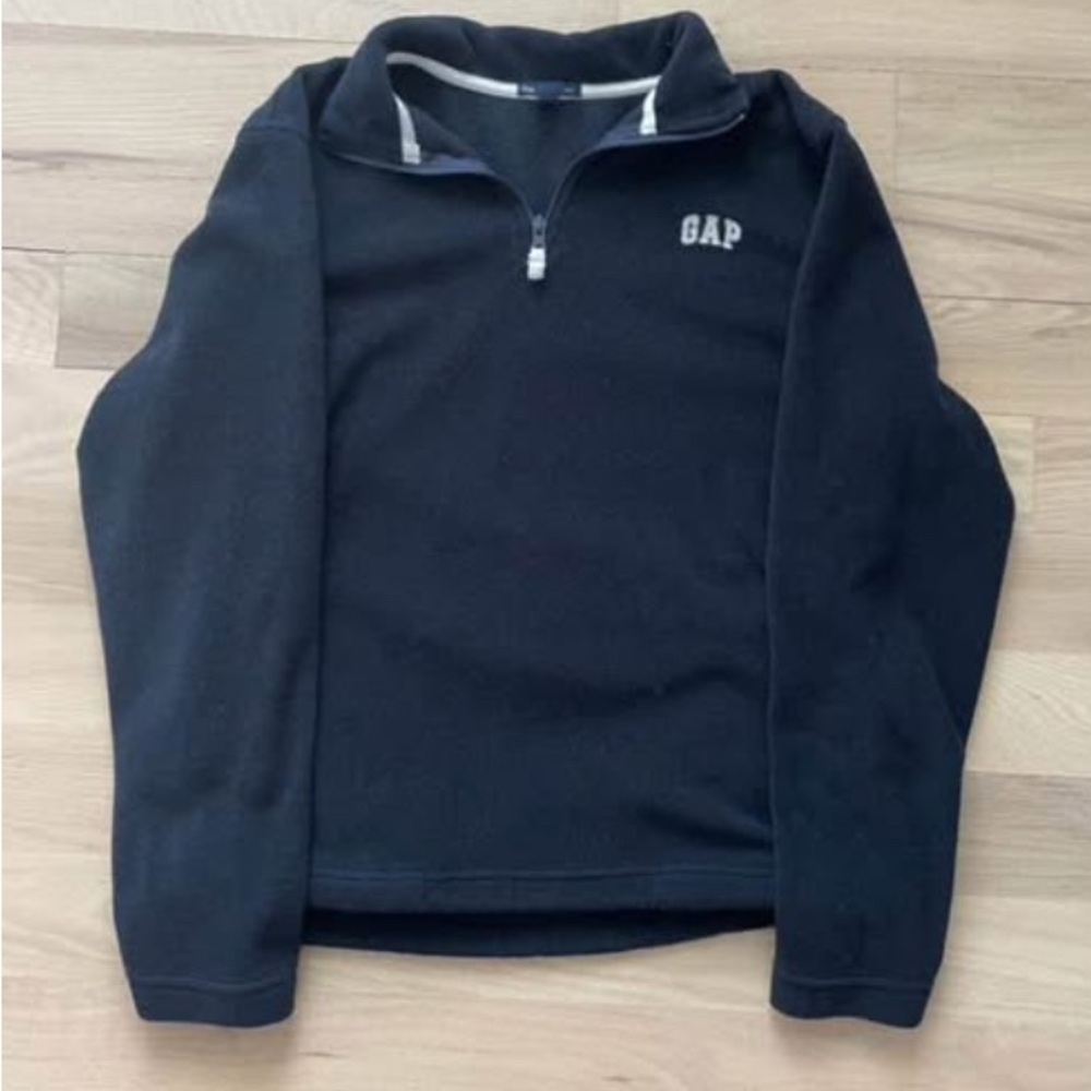 GAP Men's Navy Blue Micro Fleece 1/4 Zip Pullover